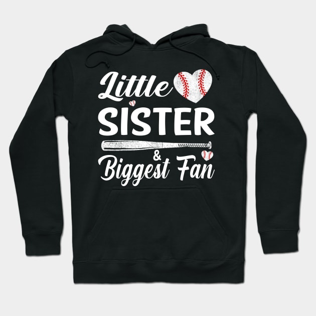 Little Sister Biggest Fan Baseball Hoodie by eyelashget